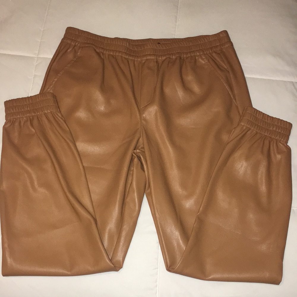 NWT faux leather joggers